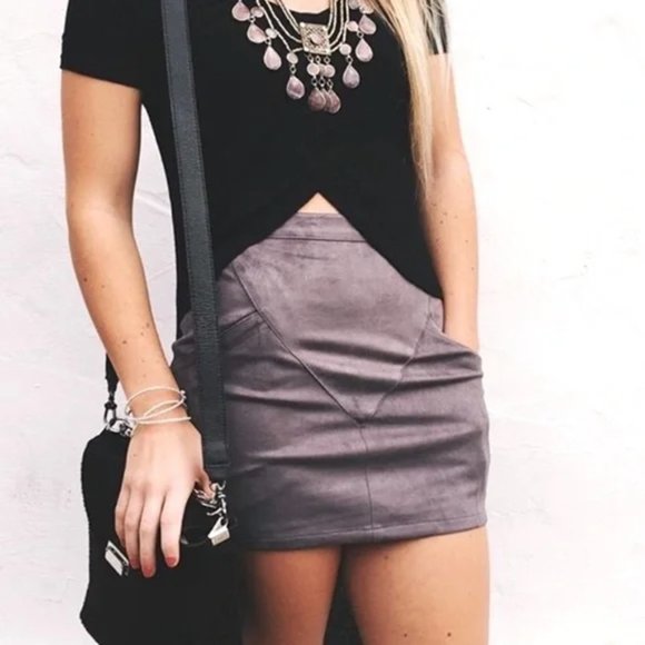 Jaase Skirts Jaase Faux Suede Skirt Poshmark